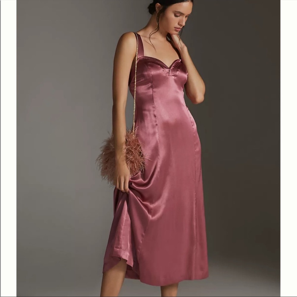Anthro cross-back midi dress